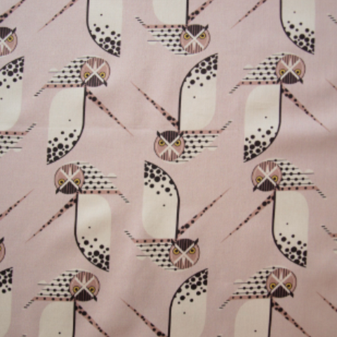 Charley Harper Best Friends - Poplin-44/45" | Owl Flight Haze Poplin